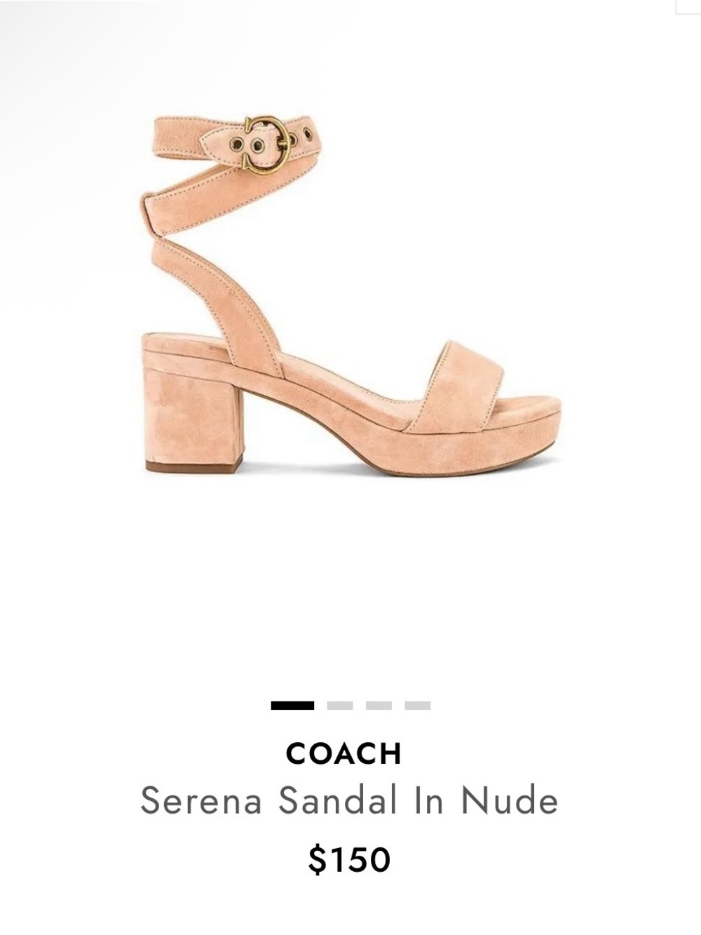 Coach Serena Suede Ankle-Wrap Sandal in Nude - 9.5